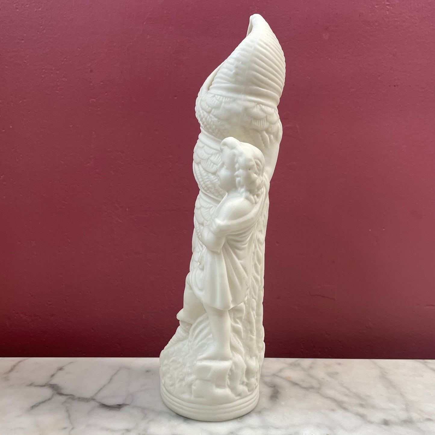 Victorian Parian Seashell Vase