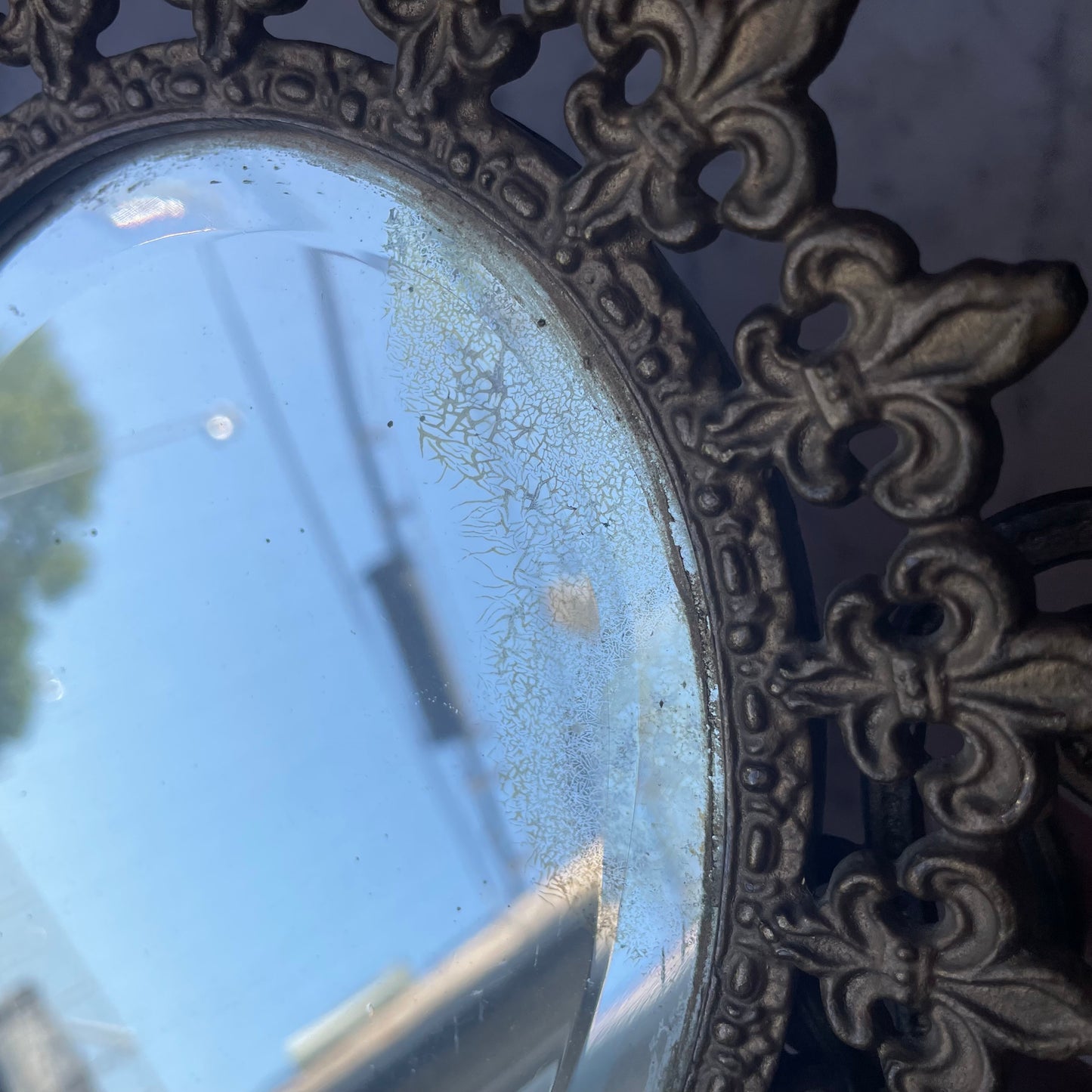 Victorian Gilded Cast Iron Mirror