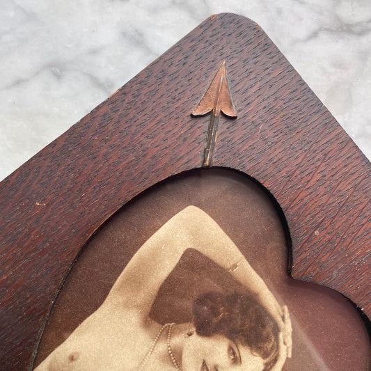 Antique 1920s Nude in Heart & Arrow Frame