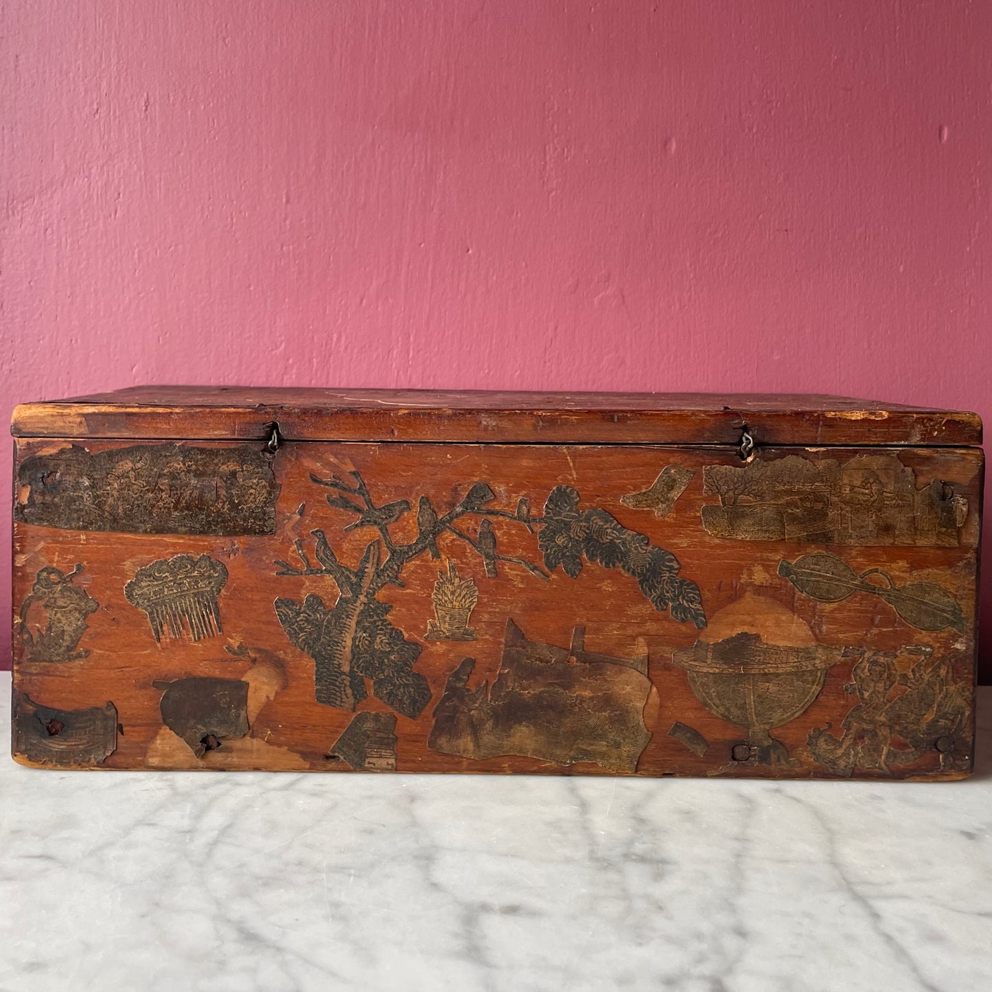 Early Victorian Decoupage Box