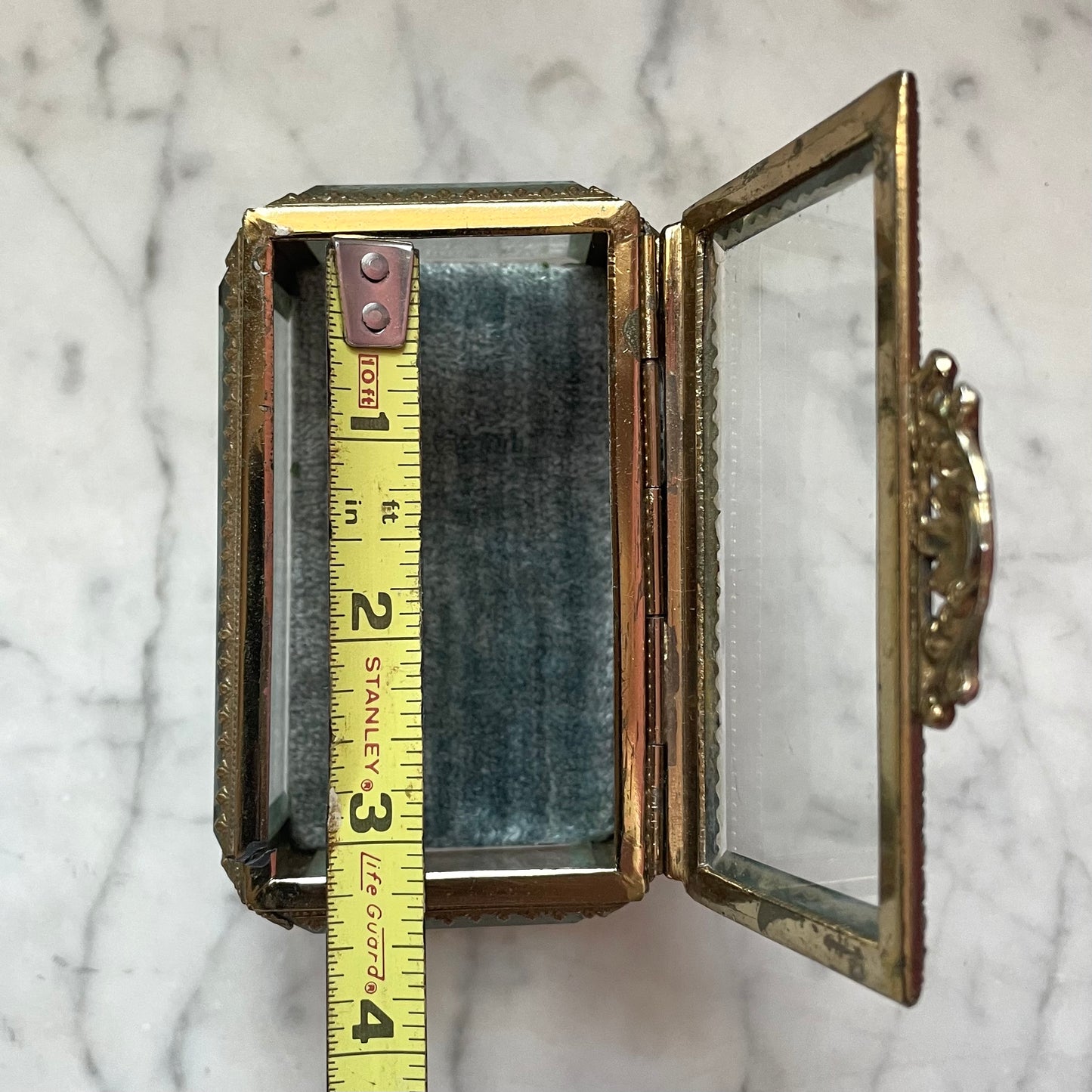 Victorian Revival Bevelled Glass Jewelry Box