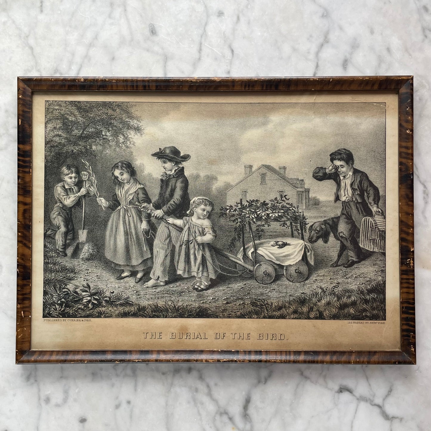 The Burial of the Bird | Victorian Print