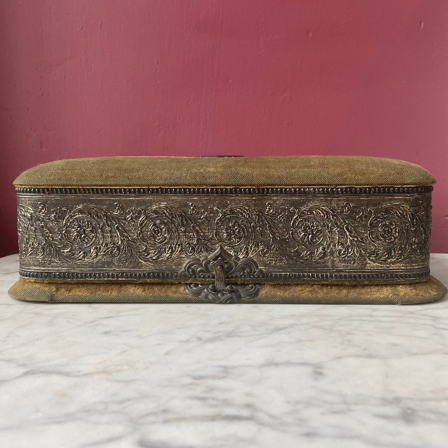 Victorian Green Velvet Vanity Box