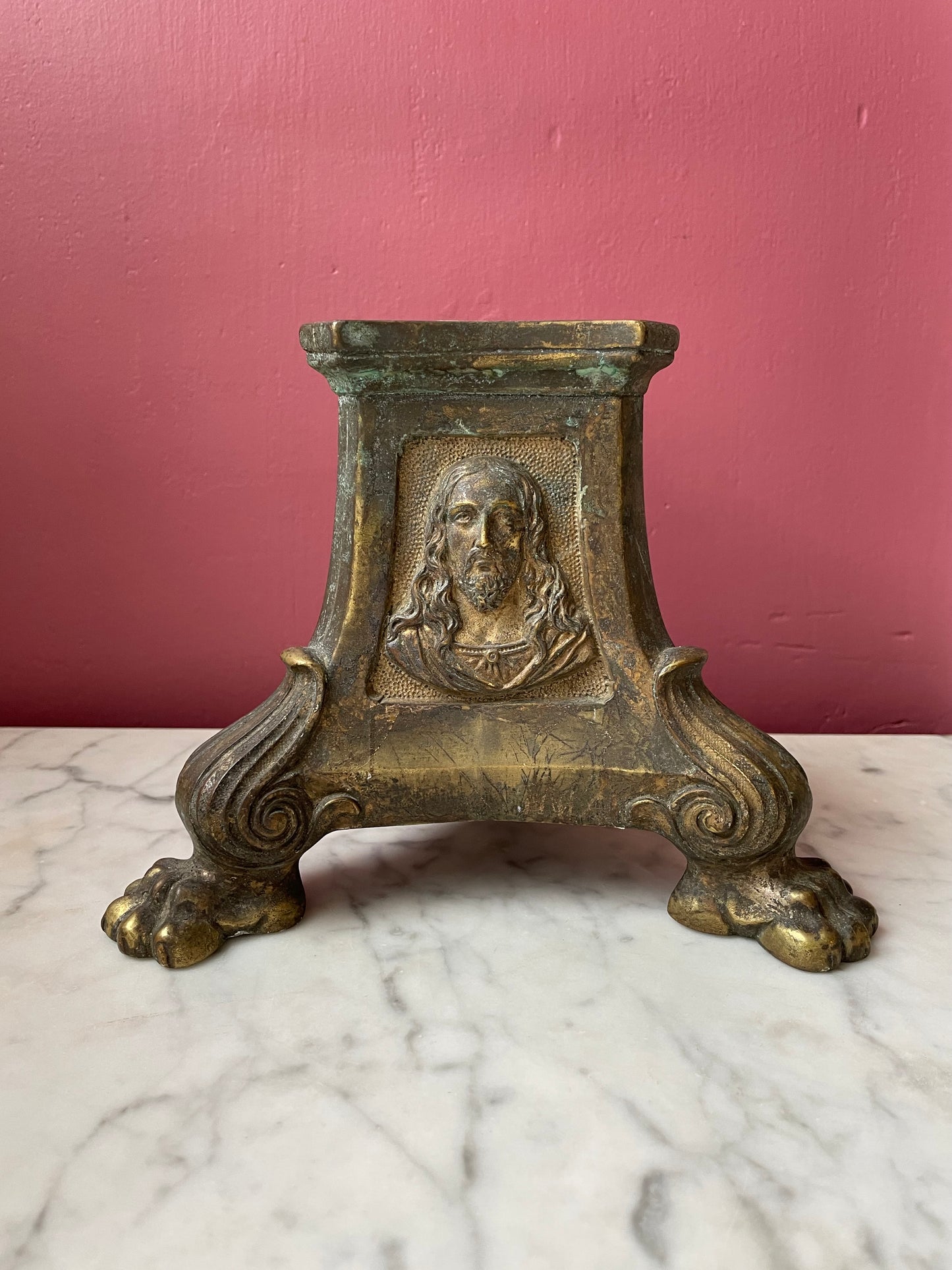 Antique Religious Metal Base
