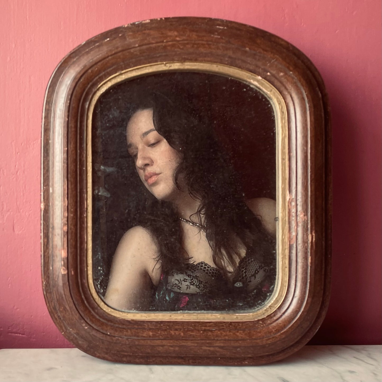 Victorian Arched Wood Victorian Mirror