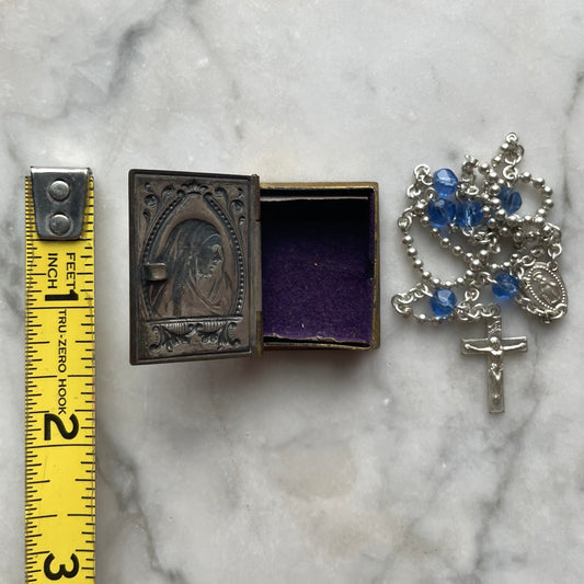 Antique Our Lady of Sorrows Rosary Case