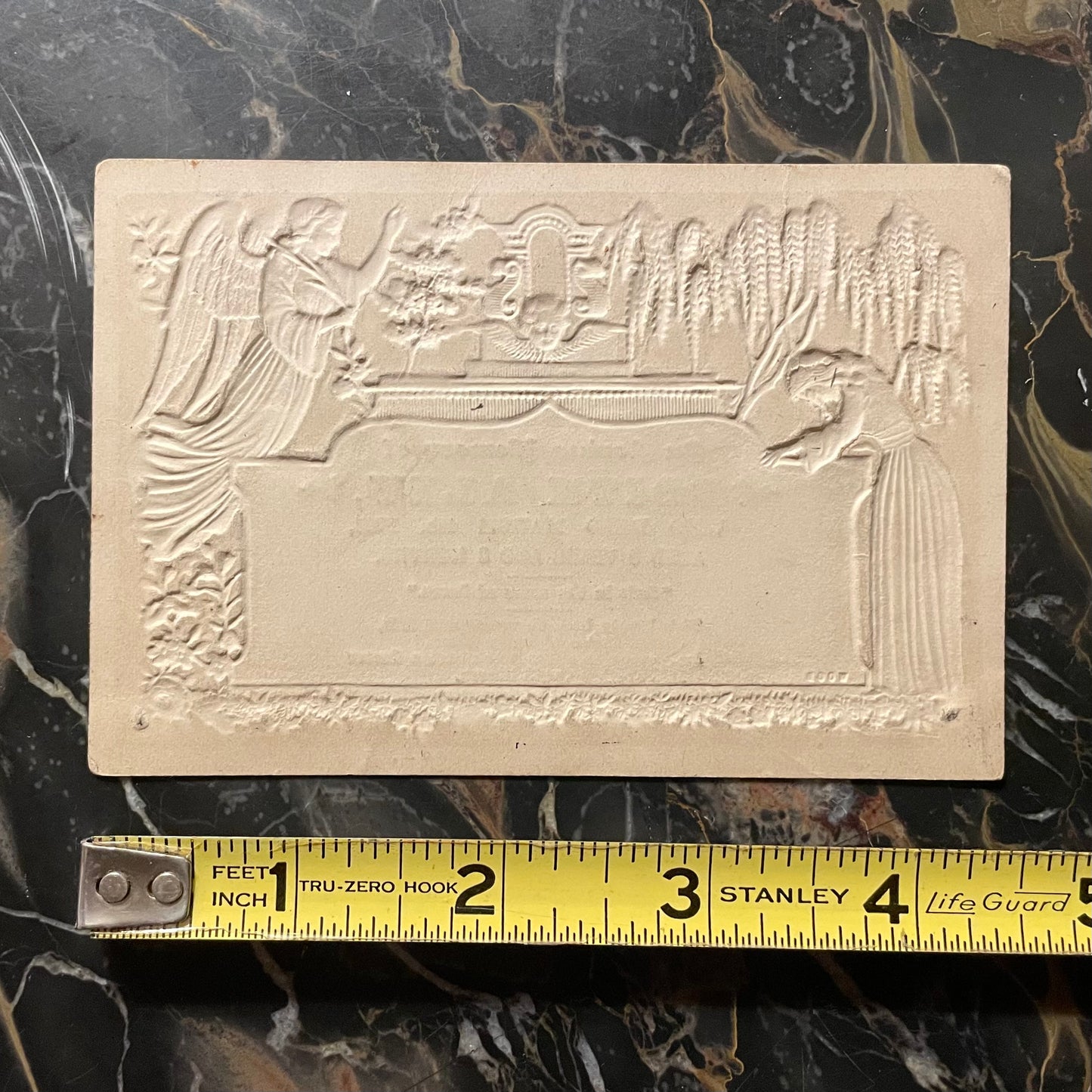 Victorian Black & White Embossed Mourning Card