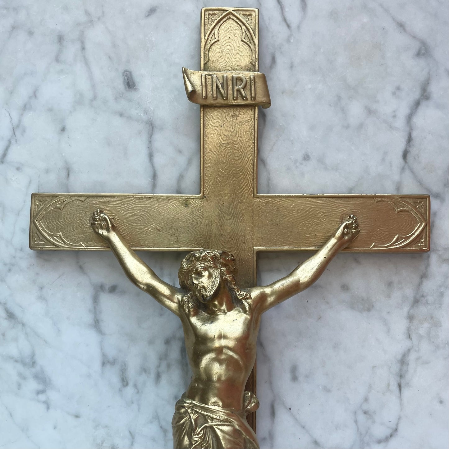 Antique Gold Gothic Crucifix