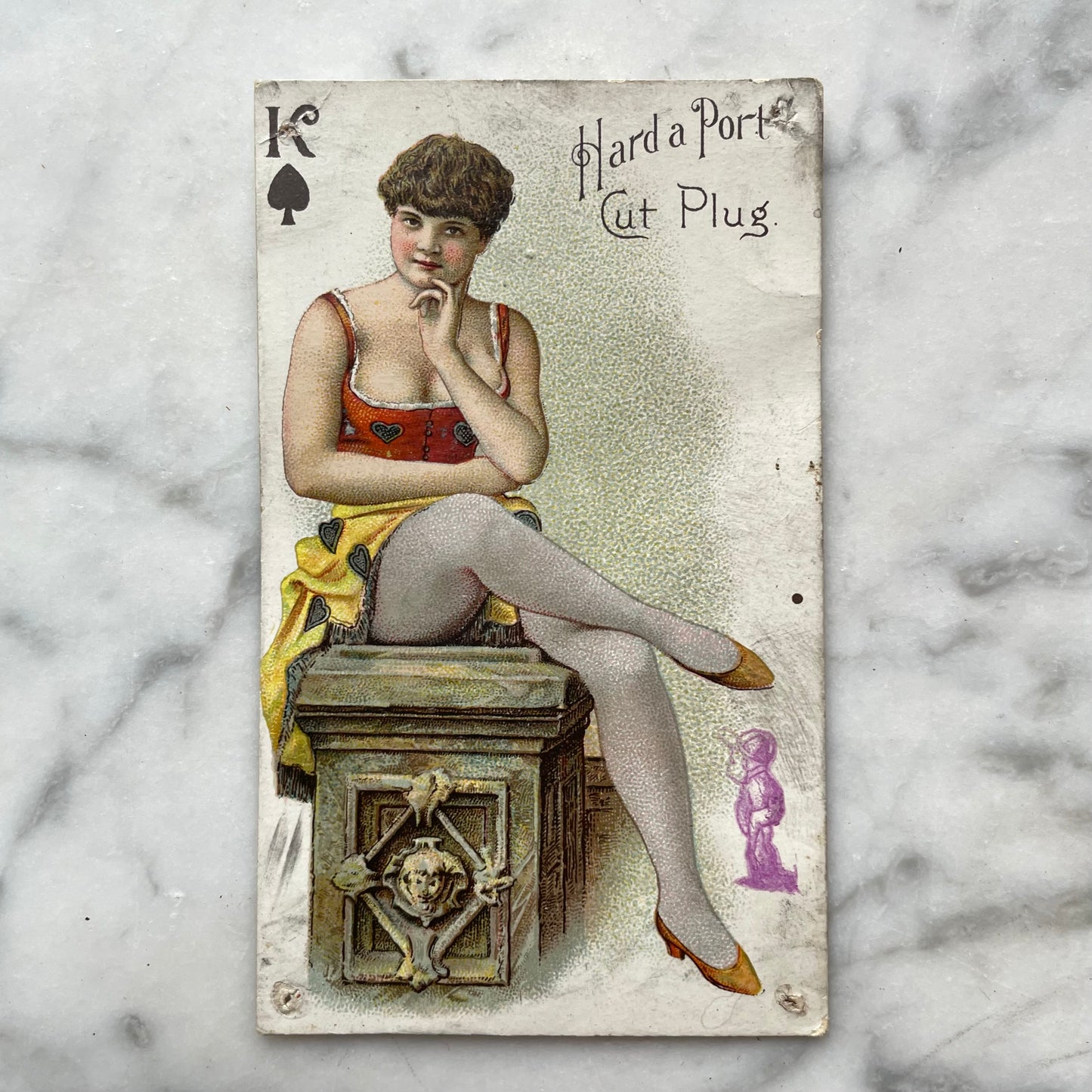 Risqué Victorian Tobacco Cards | Hard a Port Cut Plug