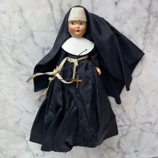 Vintage Nun Doll in Black Habit