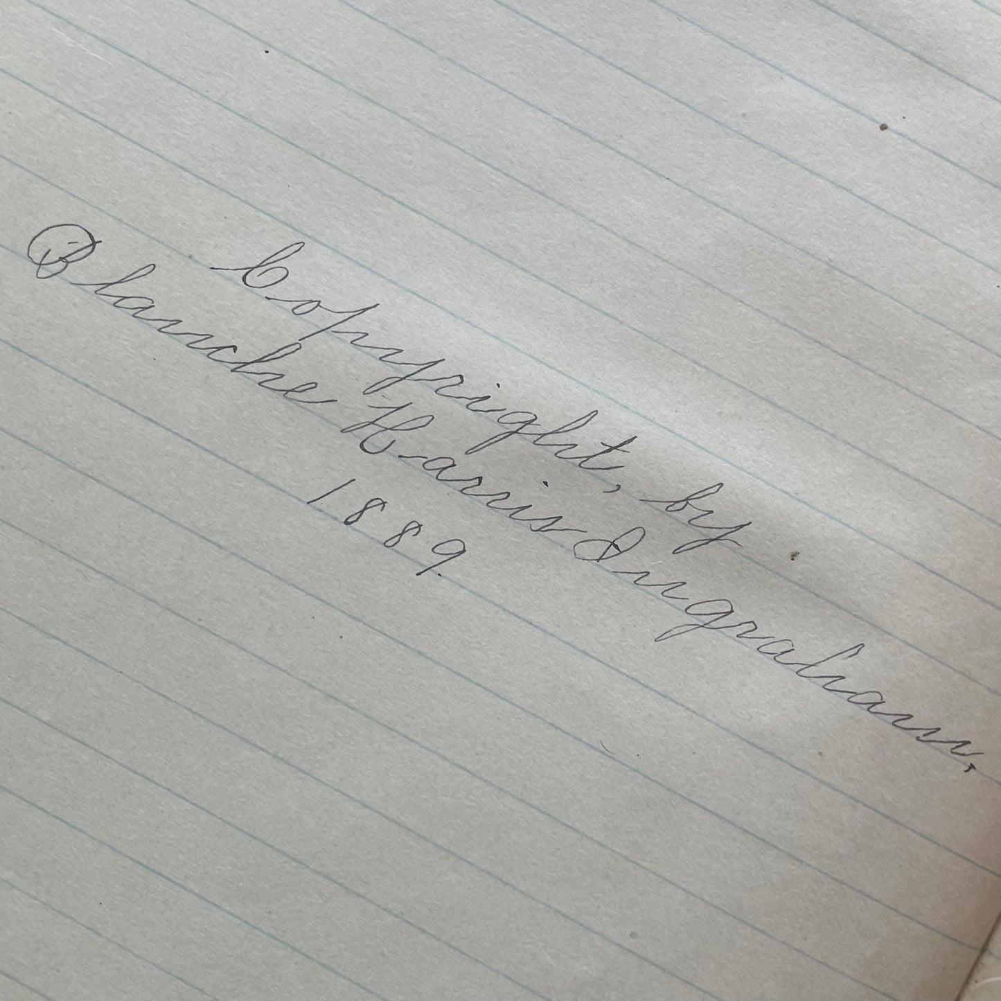 Victorian Schoolgirl’s Notebook | Biographical Sketches of Notable Men & Women |1889