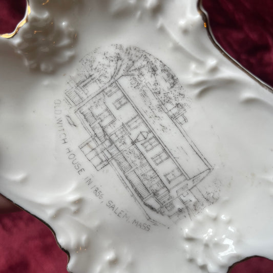 Antique Salem Witch House Souvenir Pin Tray