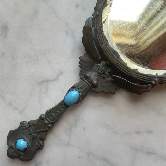 Victorian Sphinx Hand Mirror