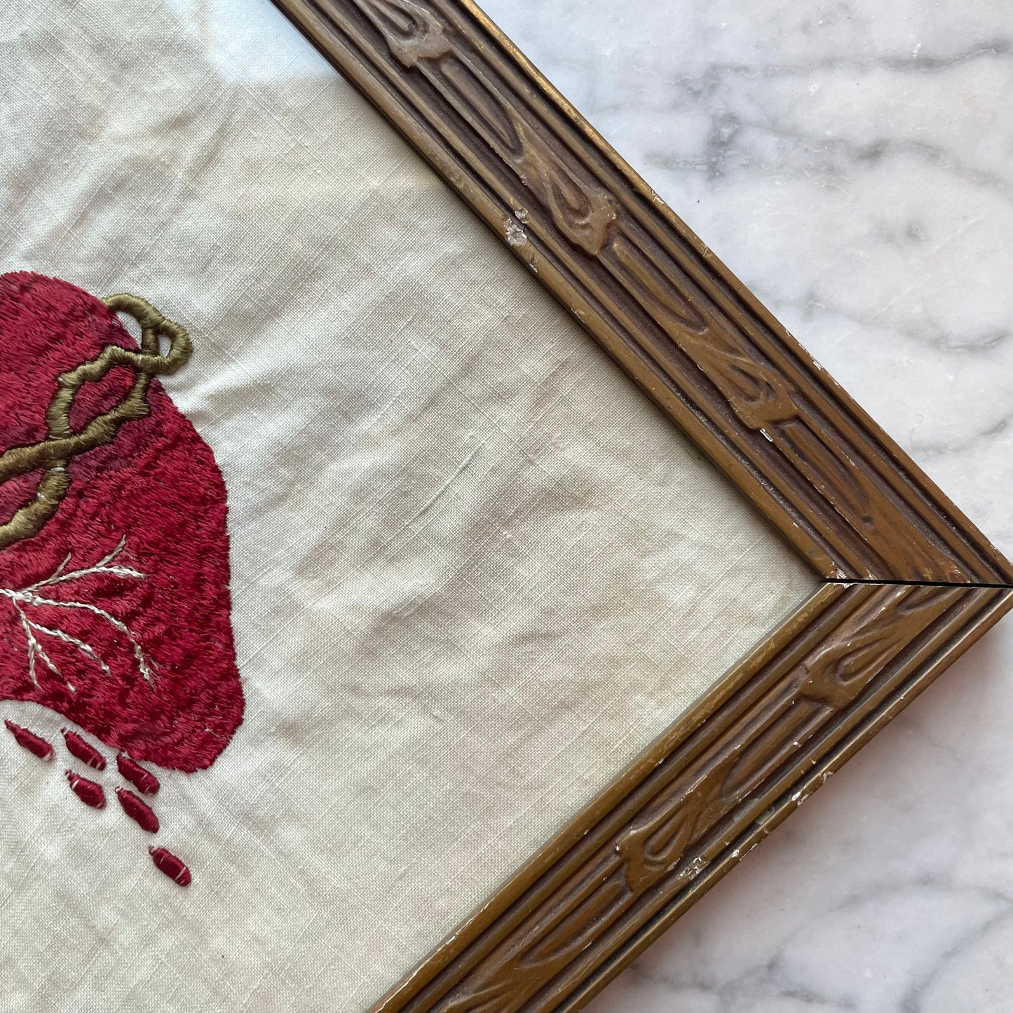 Antique Sacred Heart Embroidery