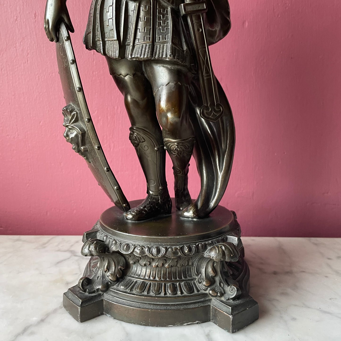 Victorian Cast Metal Warrior Figure