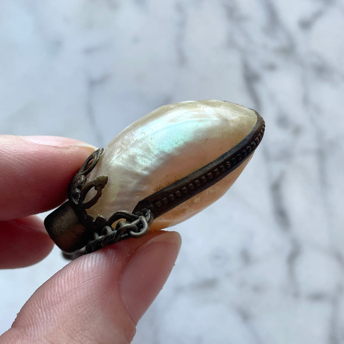 Victorian Mother of Pearl Shell Perfume Bottle