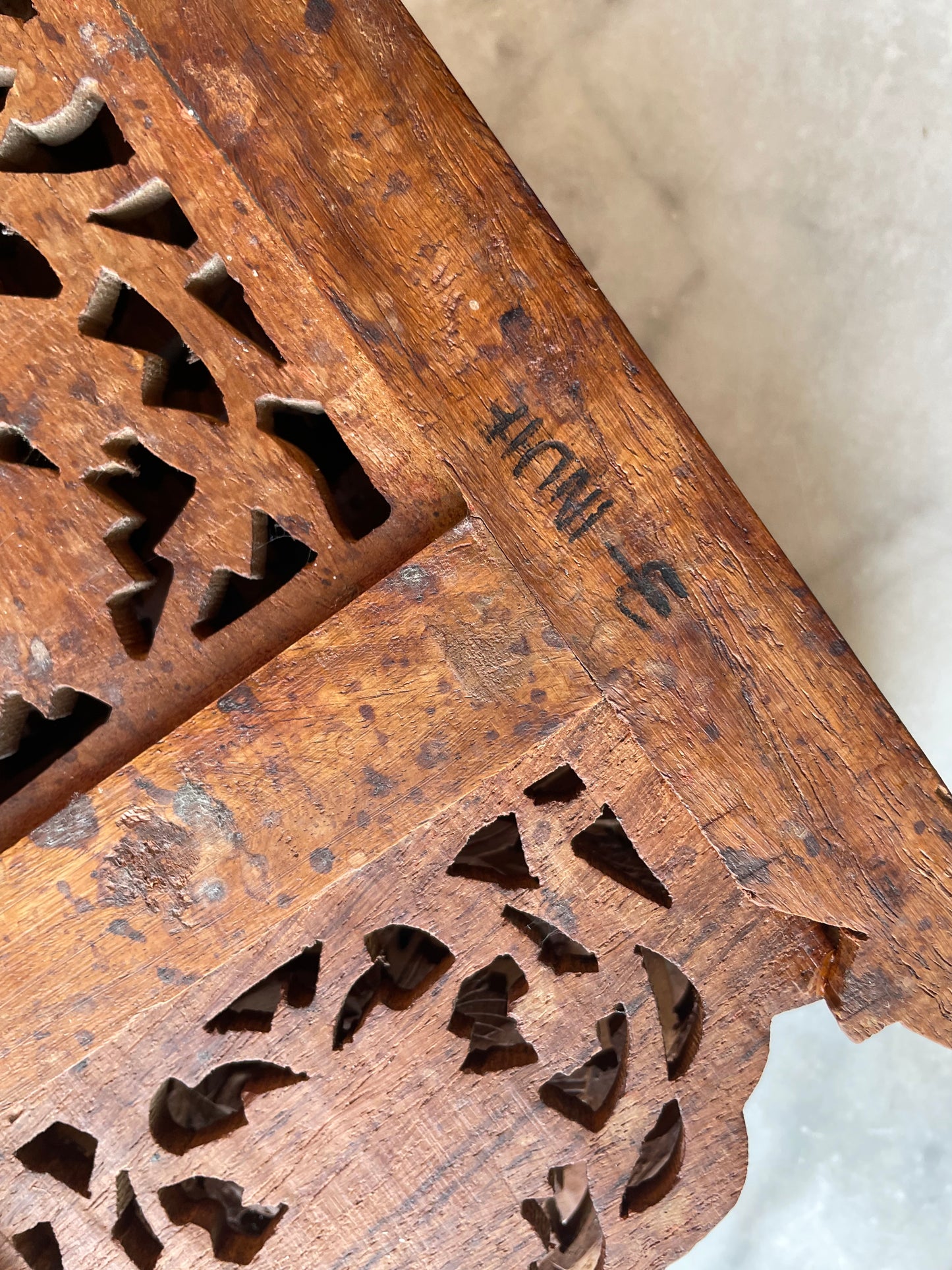Vintage Carved Wood Indian Screen