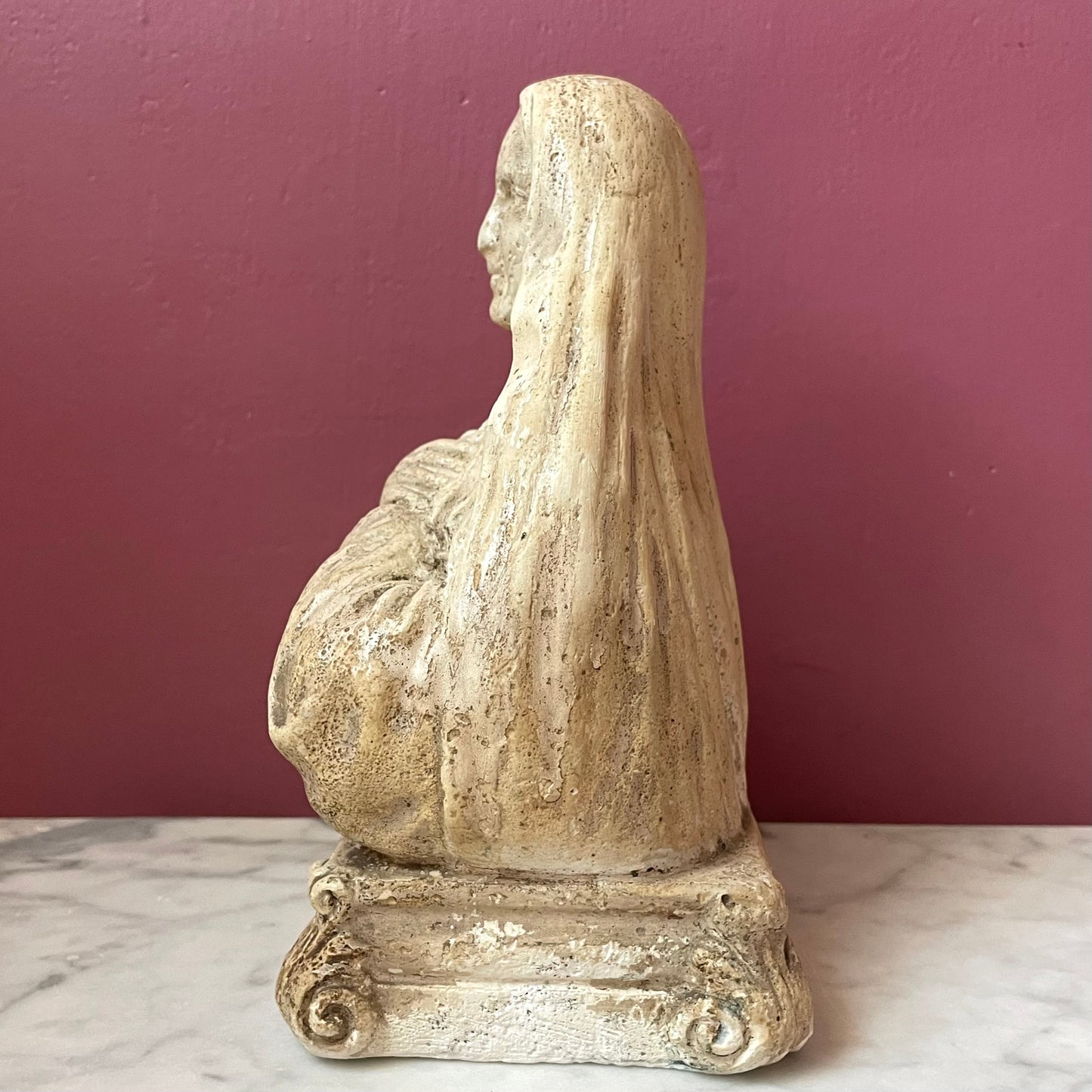 Antique Chalkware Nun