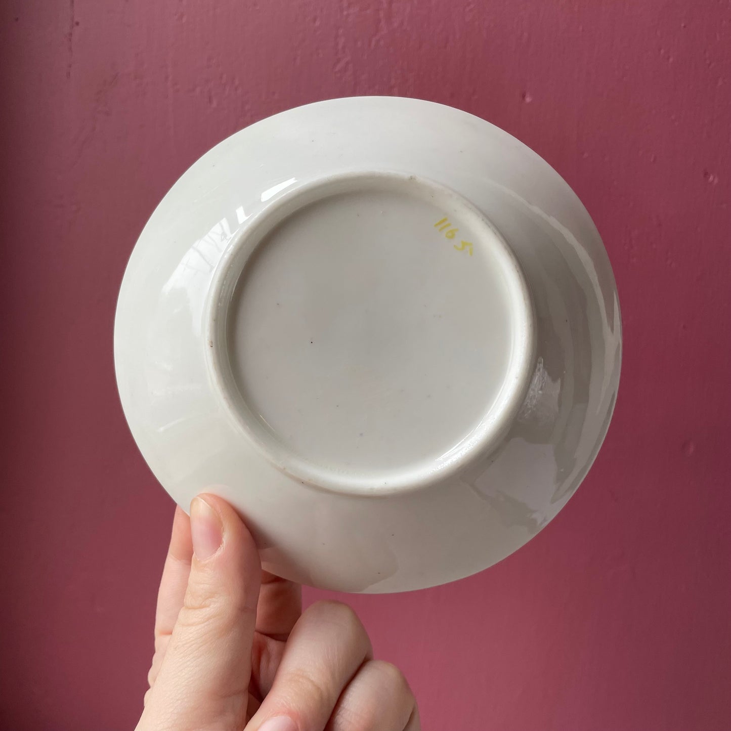 Victorian Pink Lustreware Teacup with Butterfly