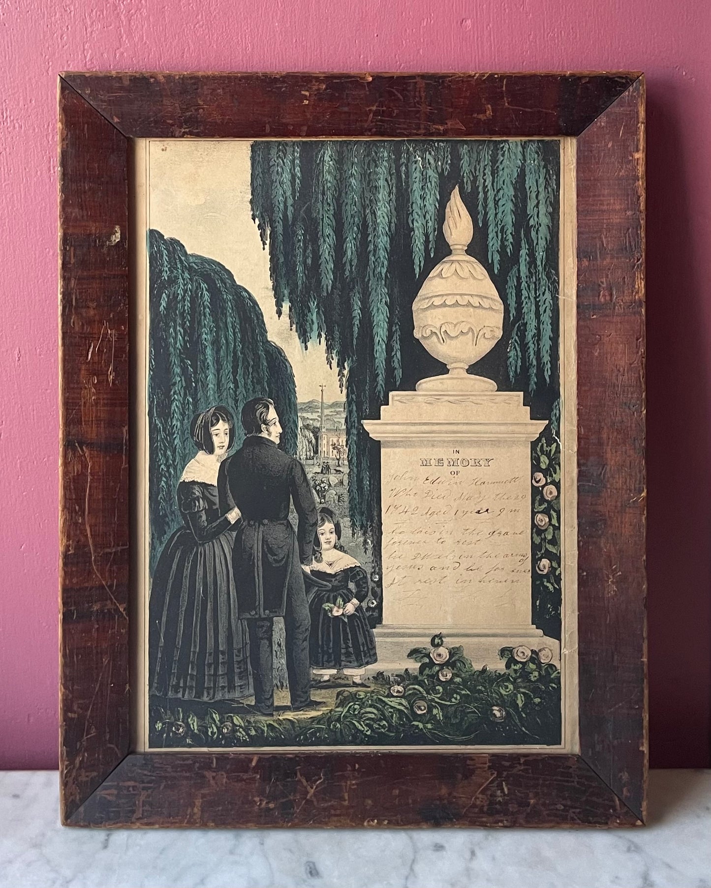 Victorian Mourning Print | Currier & Ives | 1842