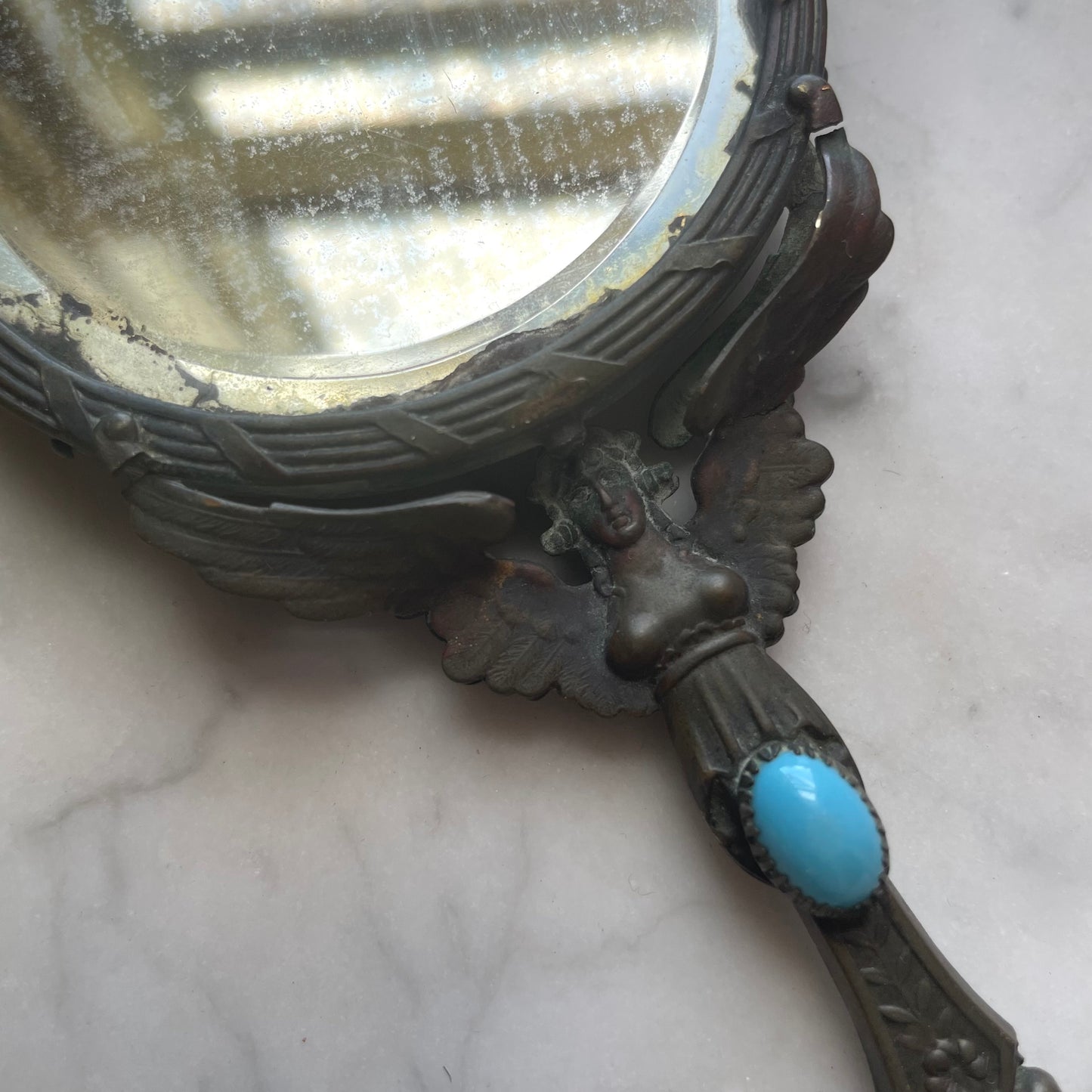 Victorian Sphinx Hand Mirror