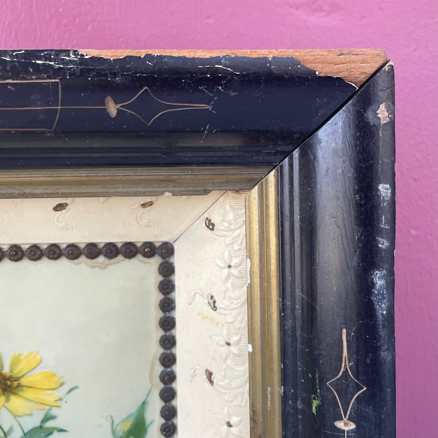 Victorian Floral Lithograph on Celluloid