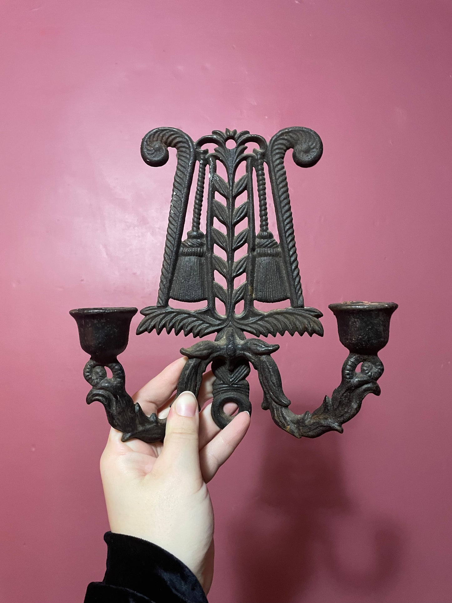 Witch’s Broom Candleholder | Vintage Wilton Cast Iron