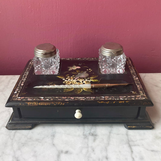 Victorian Mother of Pearl Inlaid Desk Set