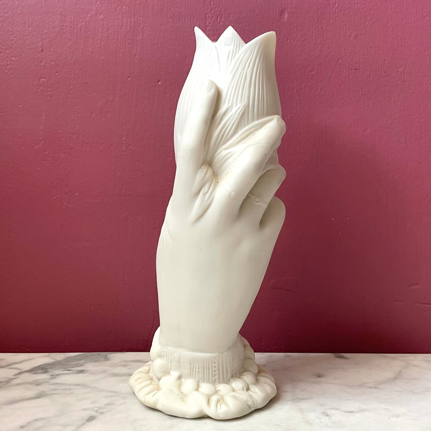 Victorian Parian Hand Shaped Spill Vase