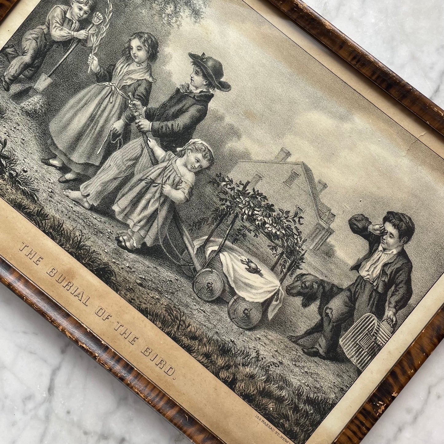 The Burial of the Bird | Victorian Print