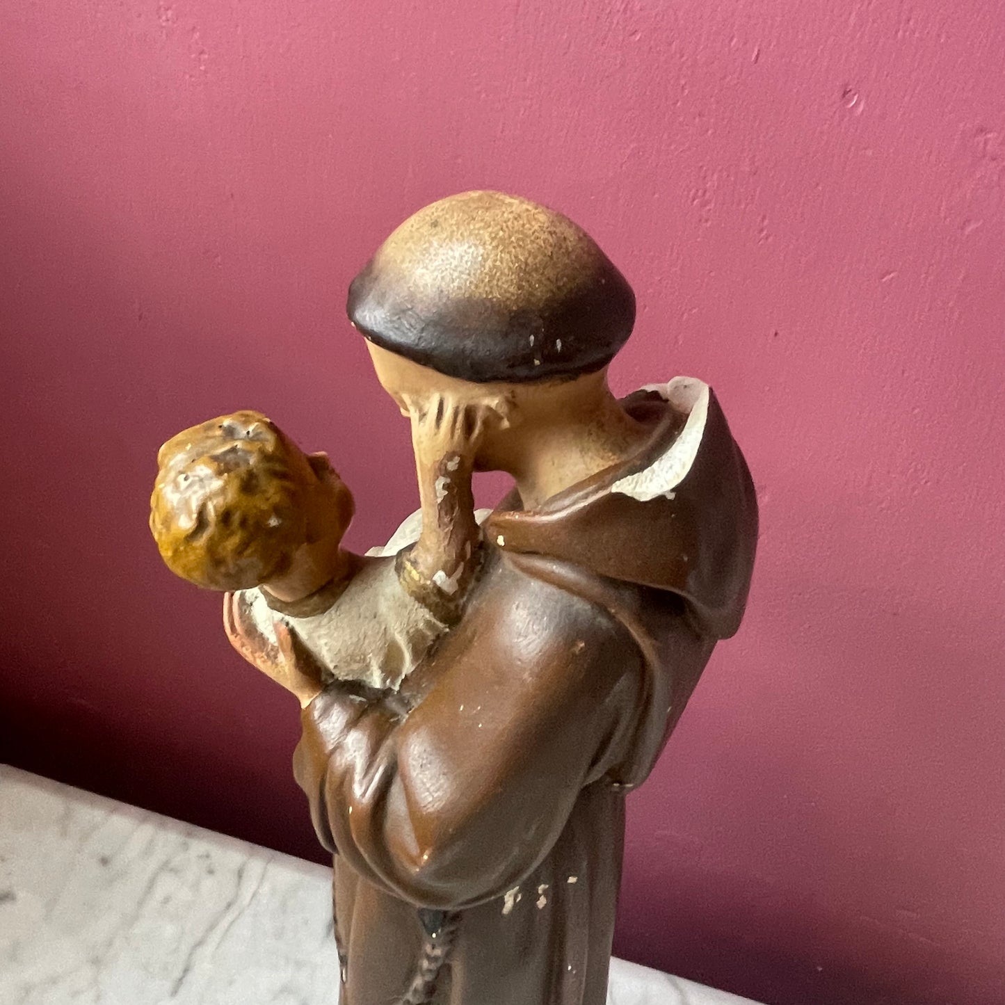 Vintage Chalkware Statue of Saint Anthony