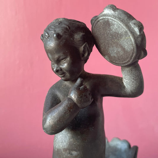 Antique Faun Match Holder & Striker