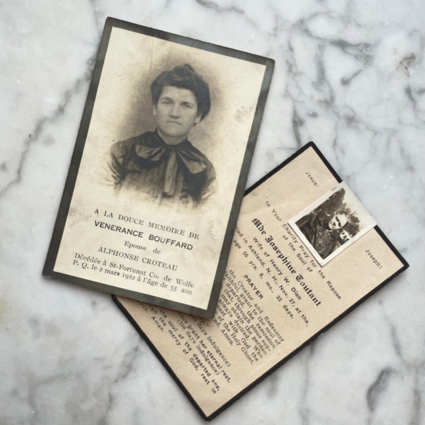 Antique French Funeral Mass Cards