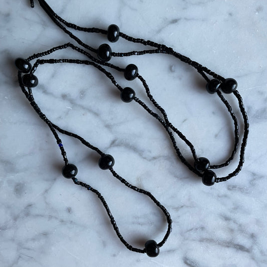 Antique Jet Scarab Necklace