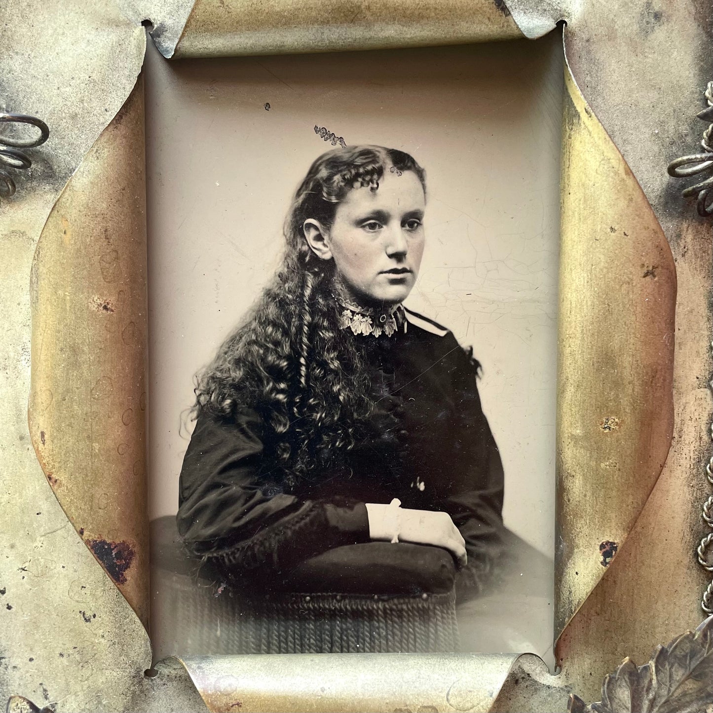 Victorian Tintype in Metal Frame