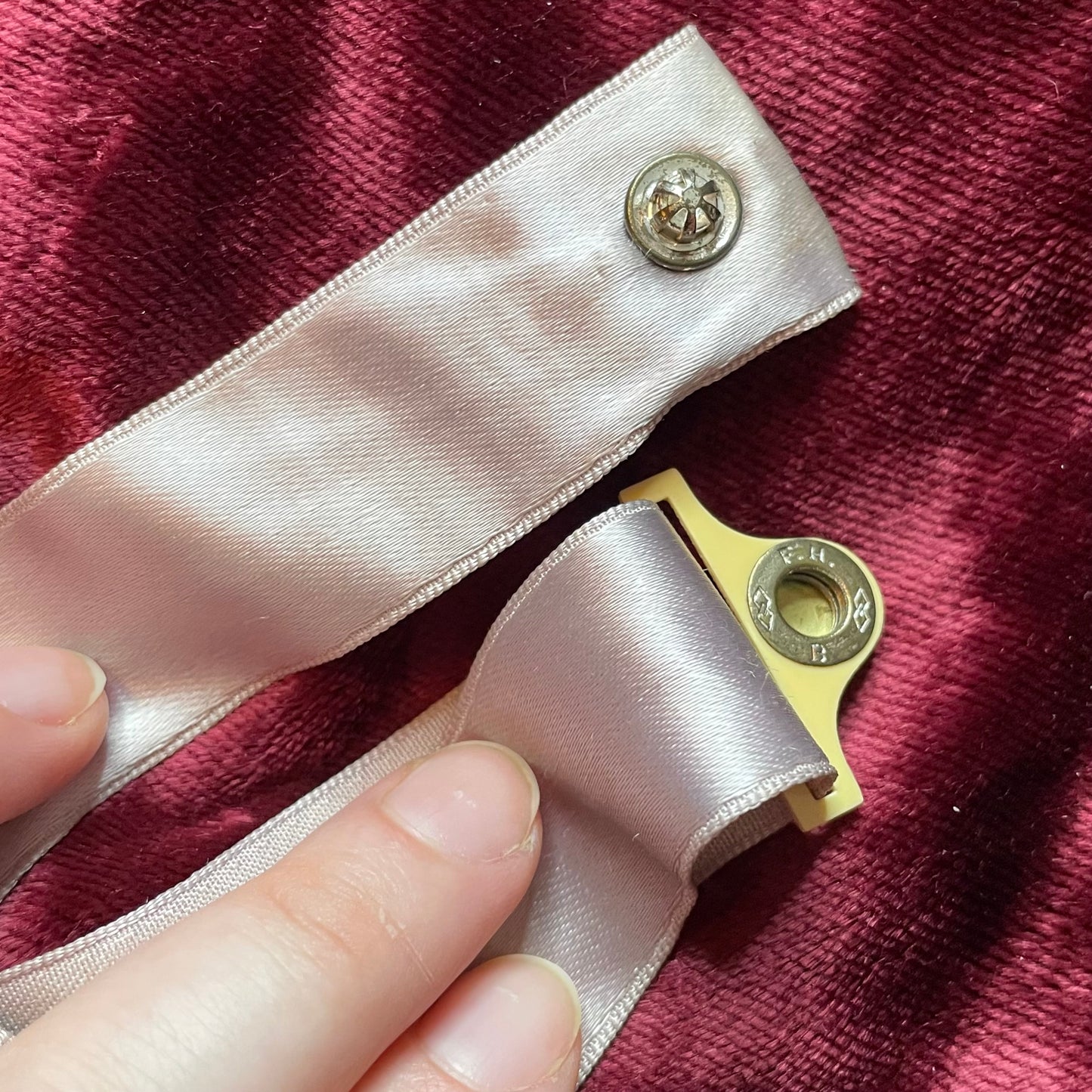 Vintage Purple Satin Garter with Bow | Small