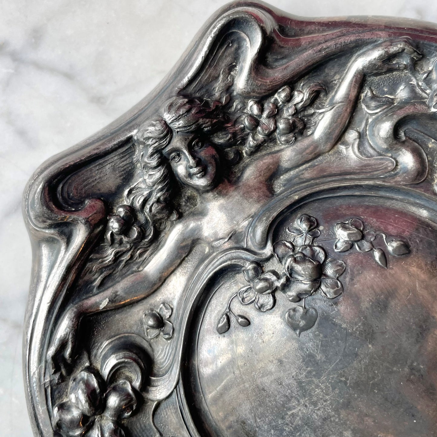Antique Art Nouveau Hand Mirror