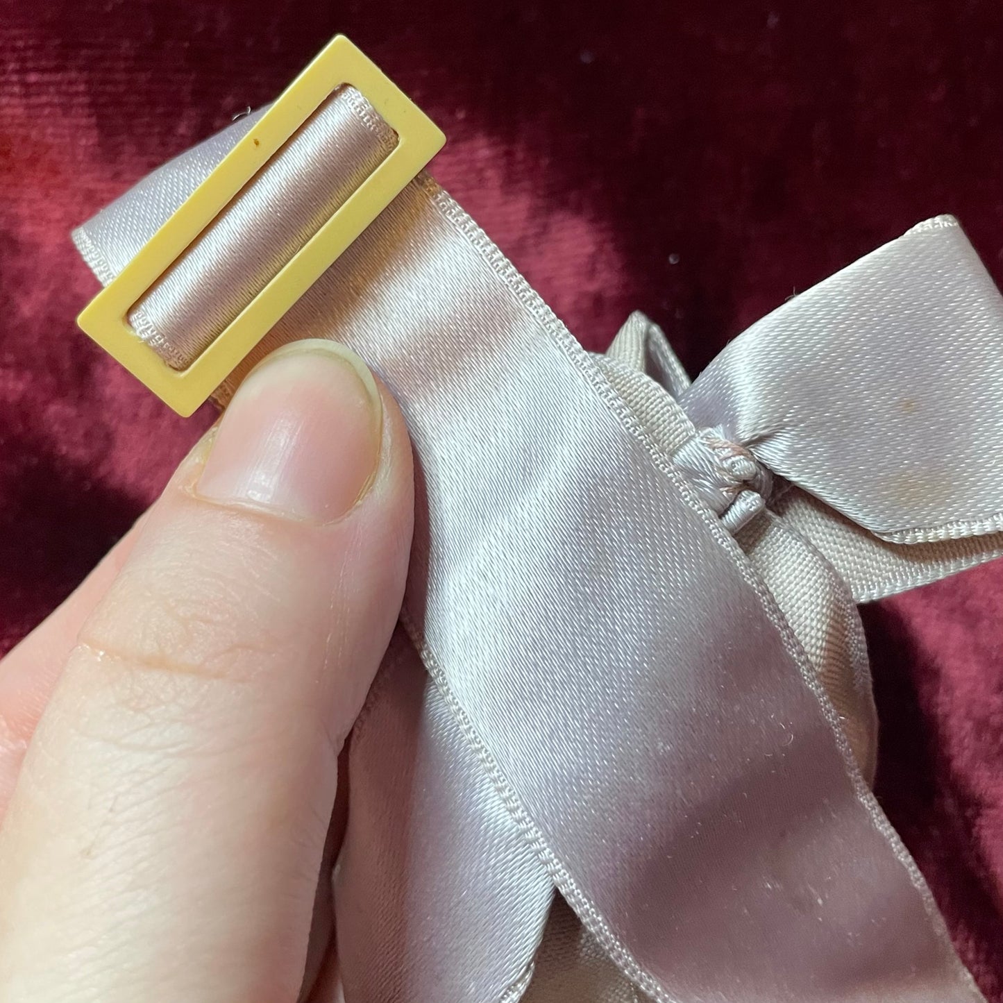 Vintage Purple Satin Garter with Bow | Small