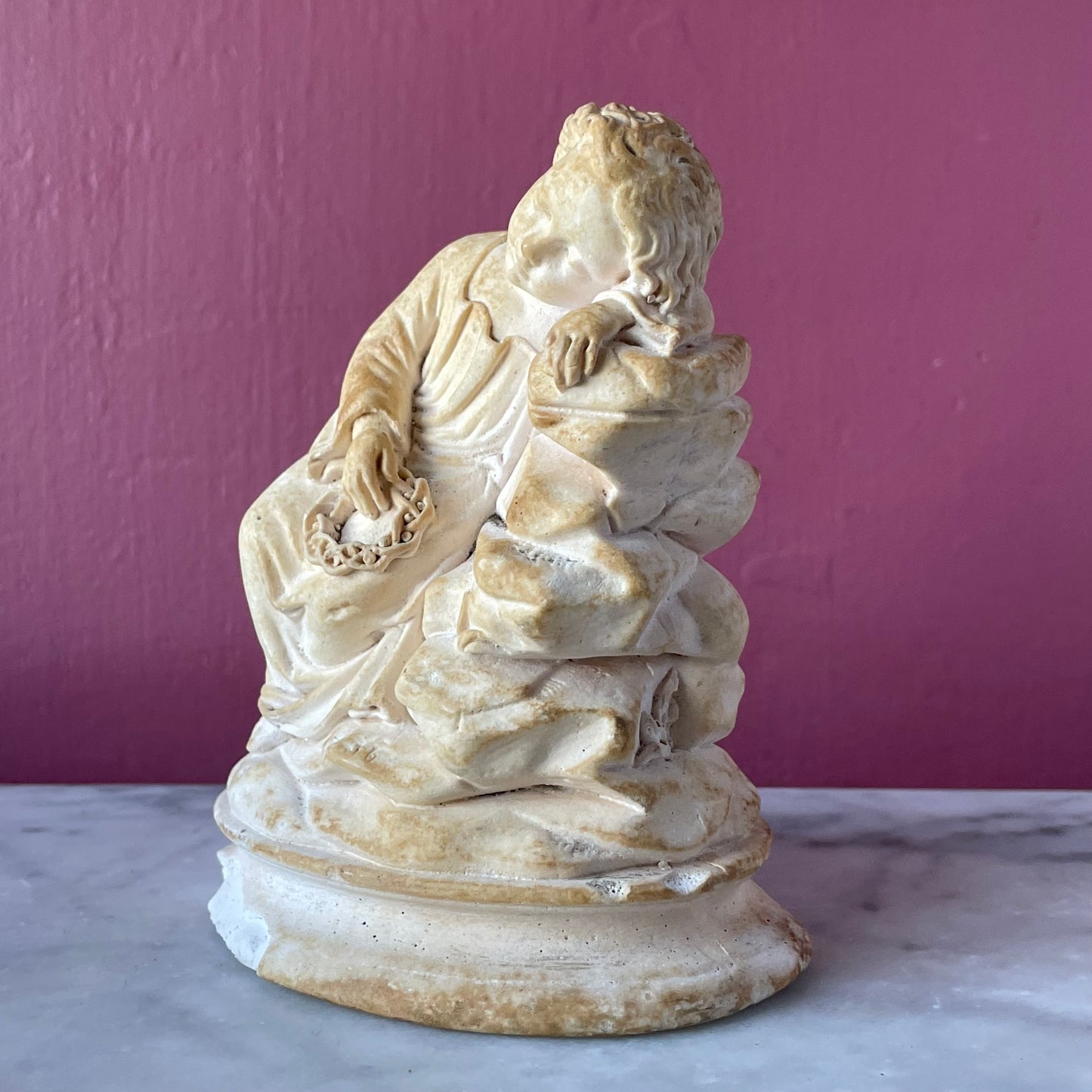 Infant Christ & Infant St. John | Antique Chalkware Figures