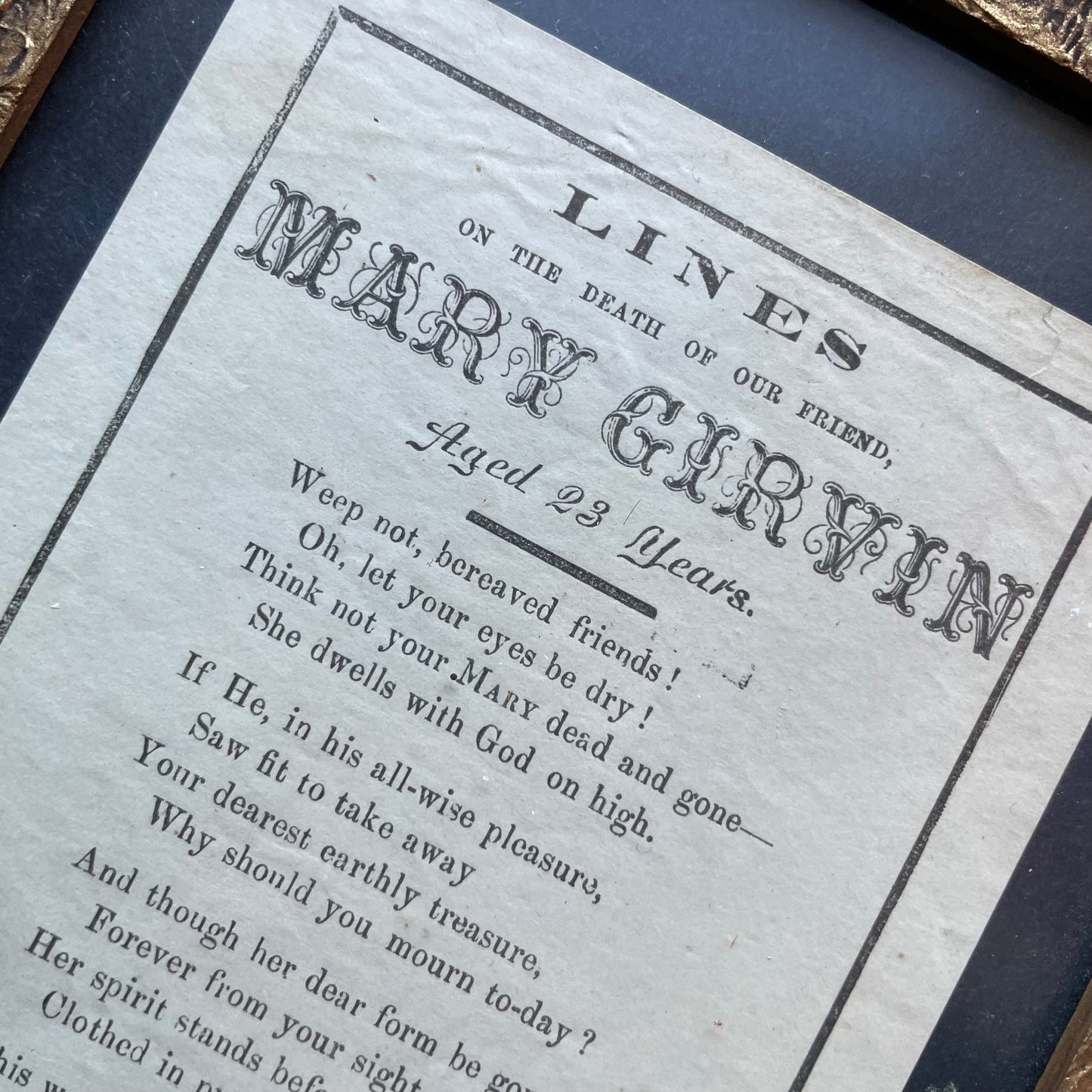 Lines on the Death of Our Friend | Victorian Mourning Poem for Mary Girvin