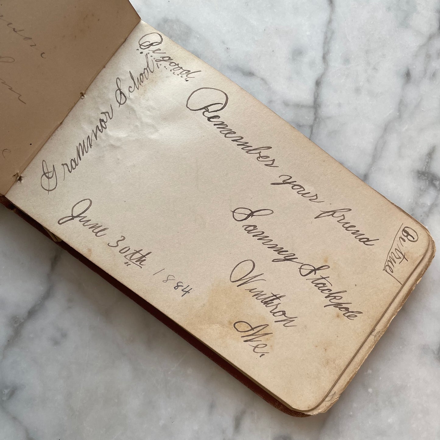 Victorian Autograph Album with Spiderwebs