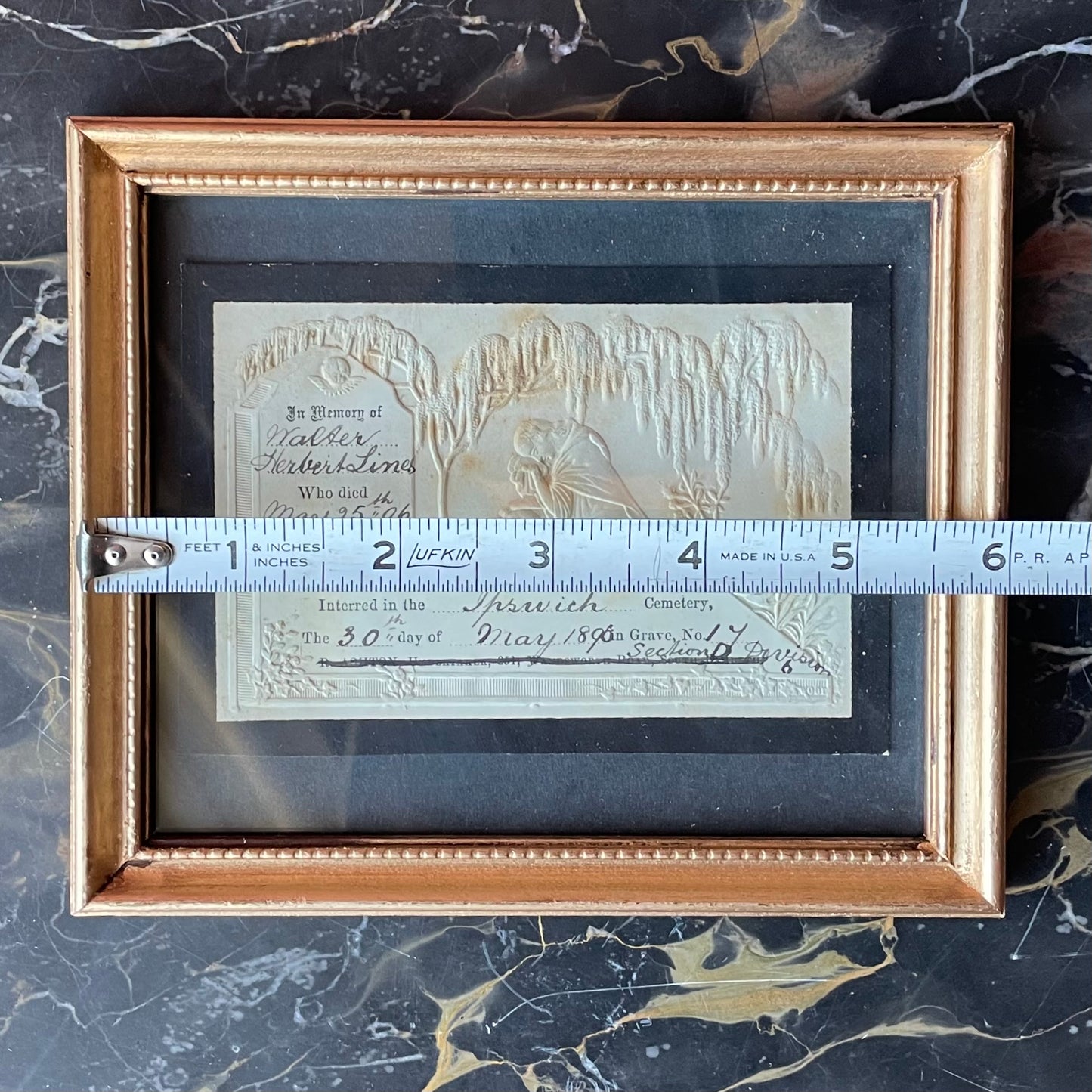 Victorian Embossed Memorial Card