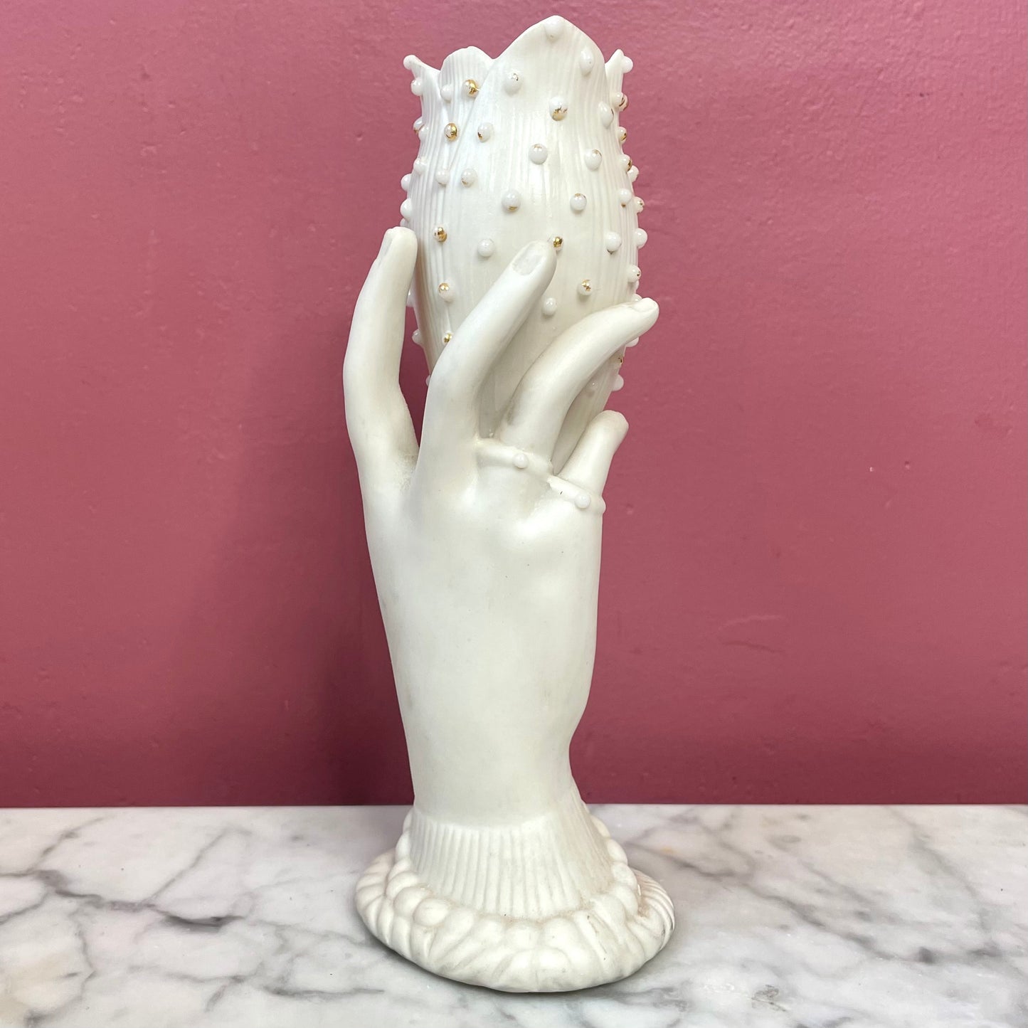 Victorian Parian Hand Shaped Spill Vase