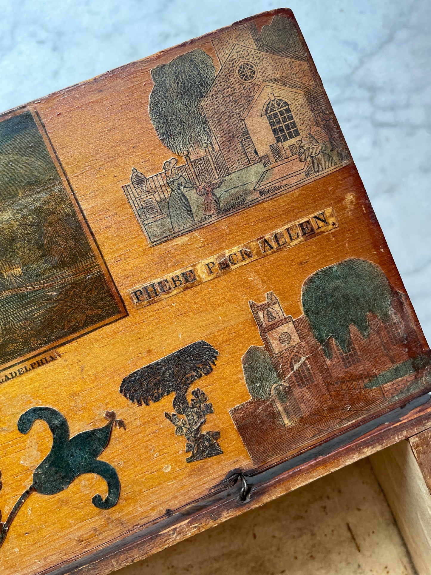 Early Victorian Decoupage Box