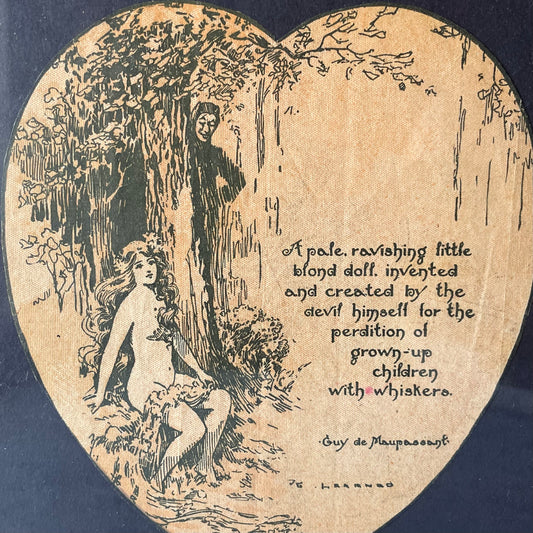 Antique Valentine Heart with Devil