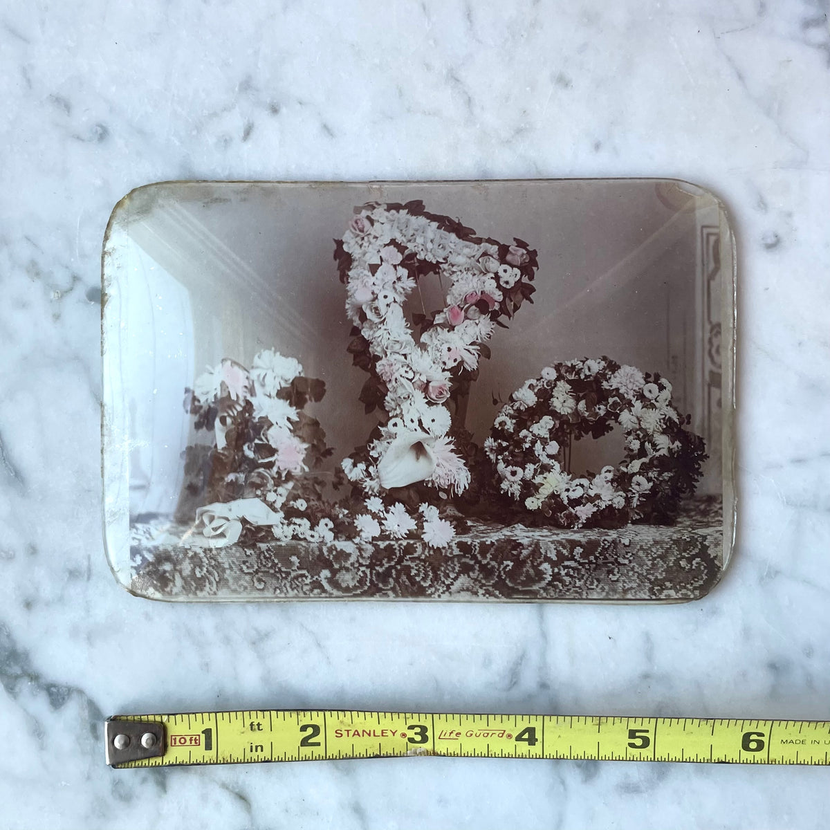 Victorian Funeral Flowers Photo on Glass