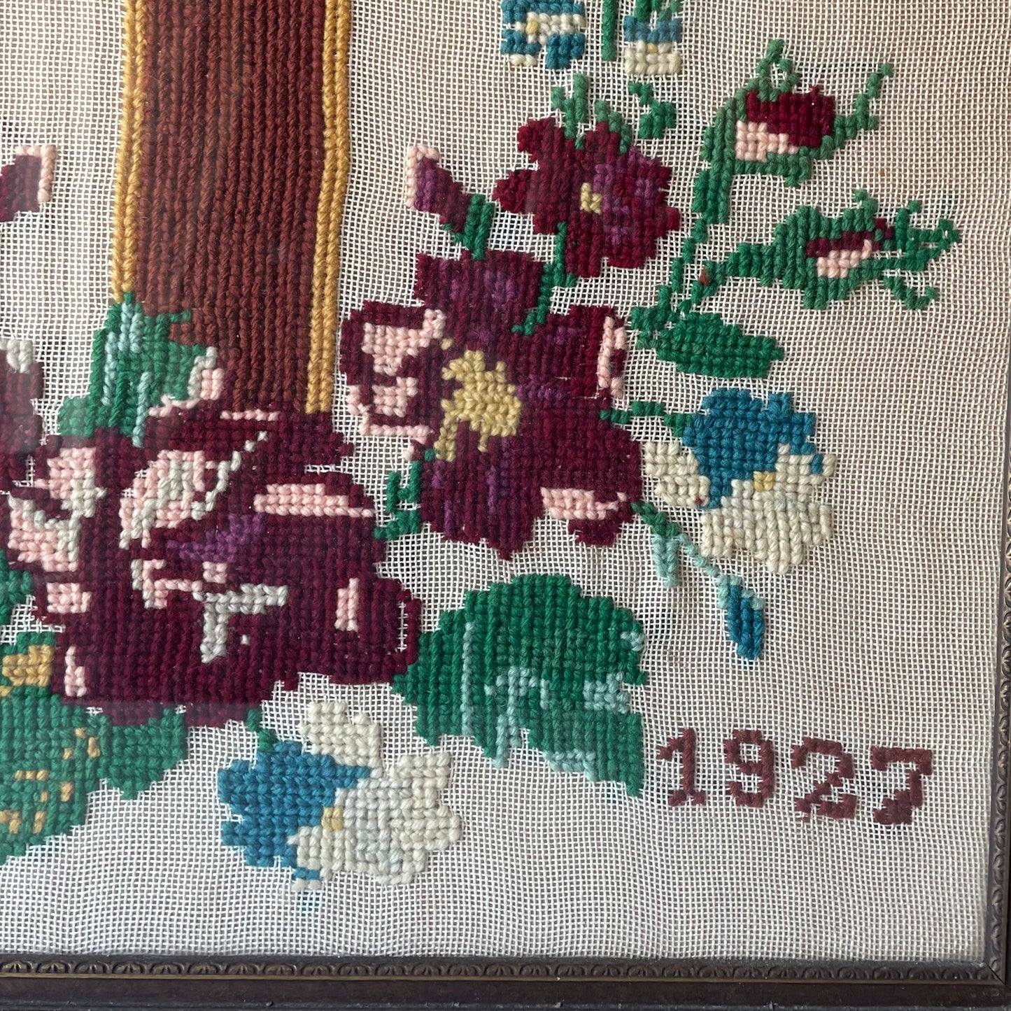 Antique Cross & Flowers Embroidery