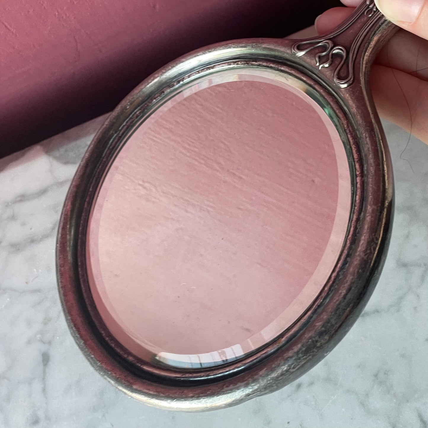 Antique Art Nouveau Hand Mirror
