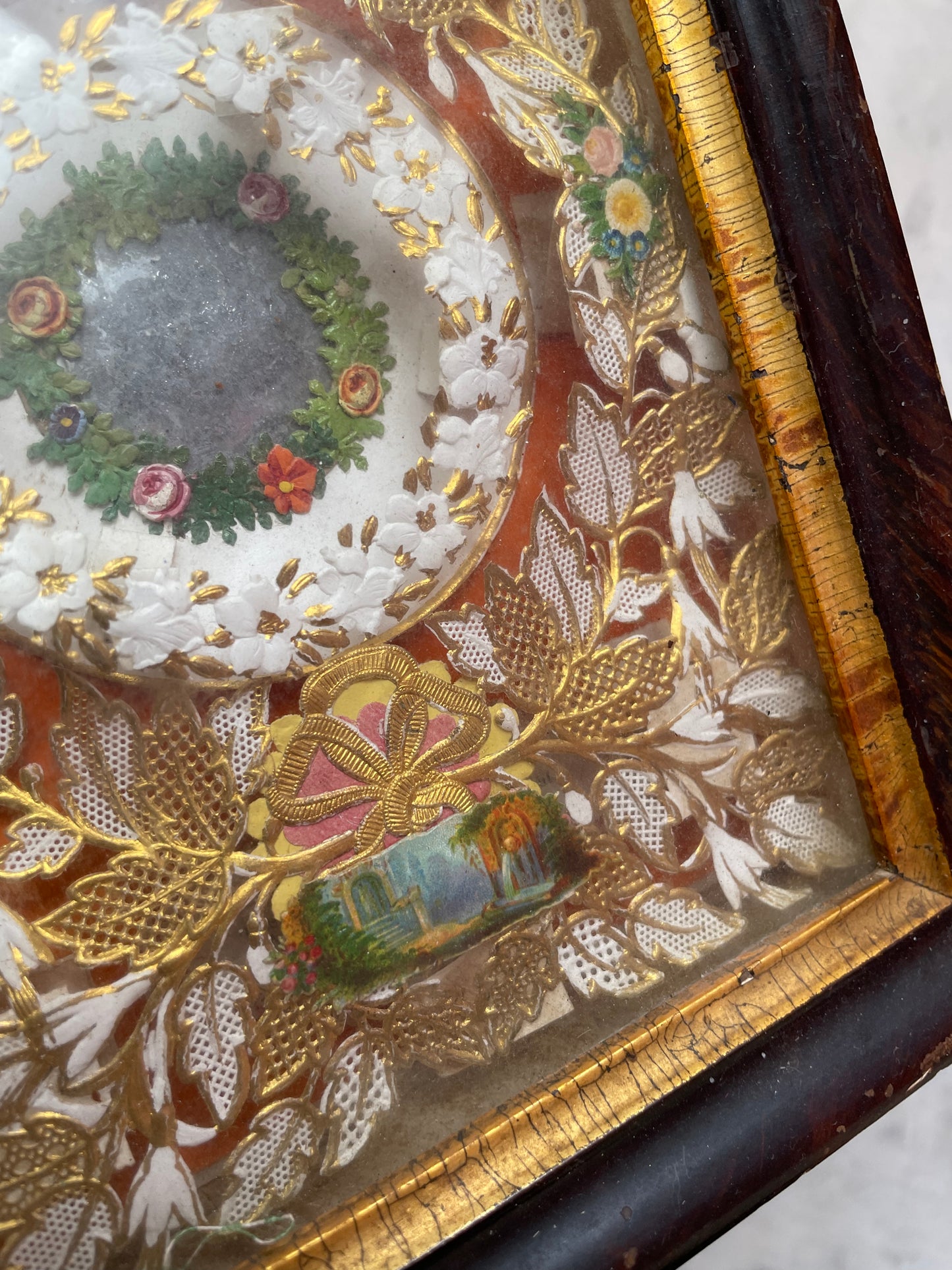 Early Victorian Valentine in Original Shadow Box