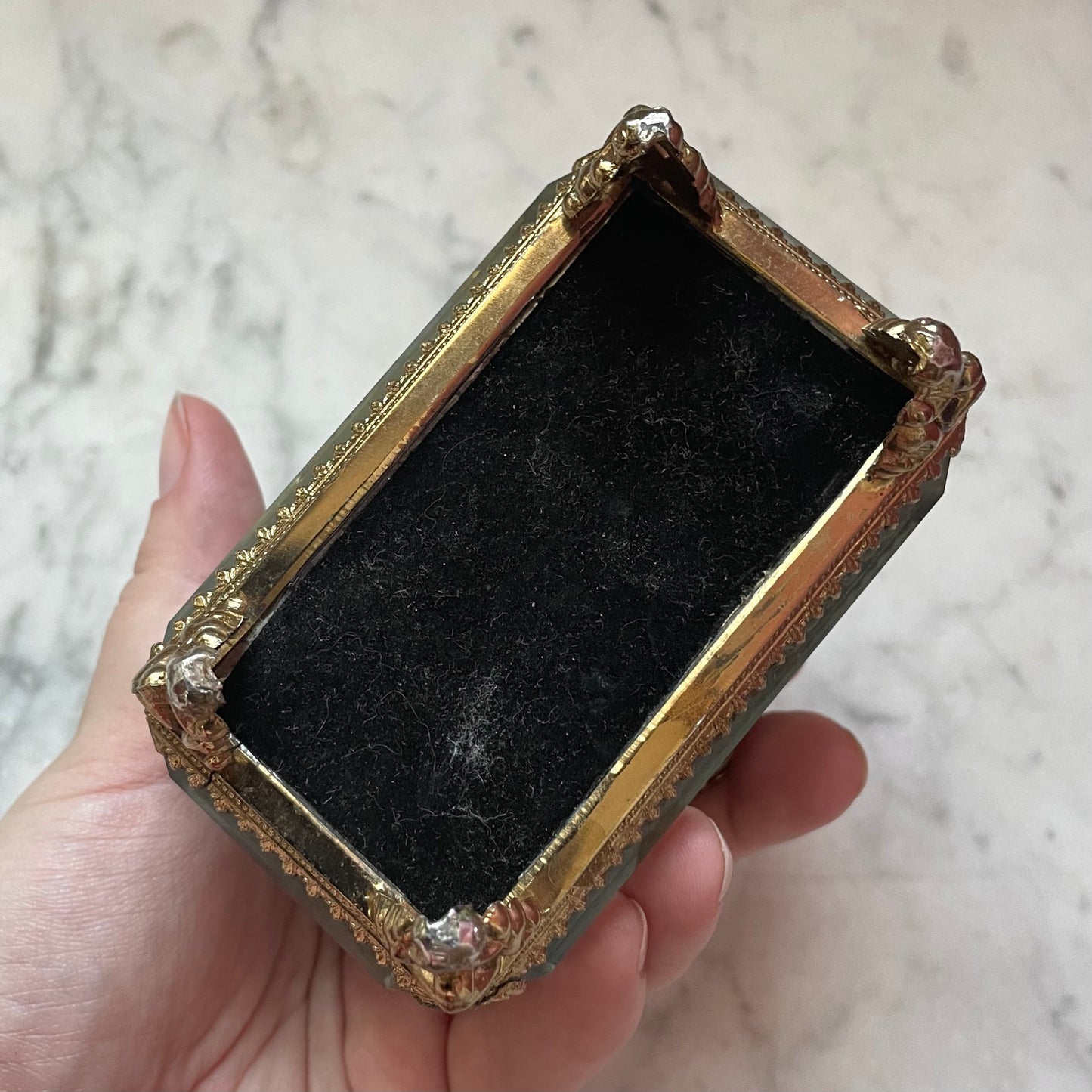 Victorian Revival Bevelled Glass Jewelry Box